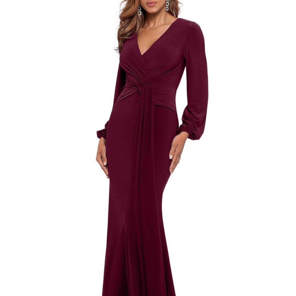 Betsy & Adam Burgandy formal dress 12P